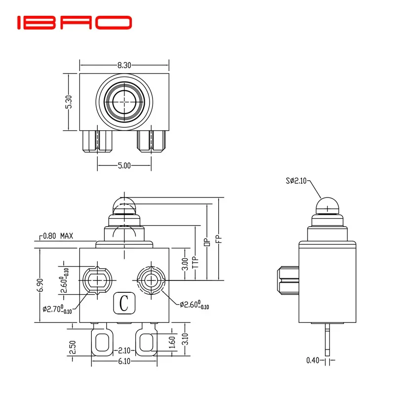 Небольшой водонепроницаемый микропереключатель прямые продажи от