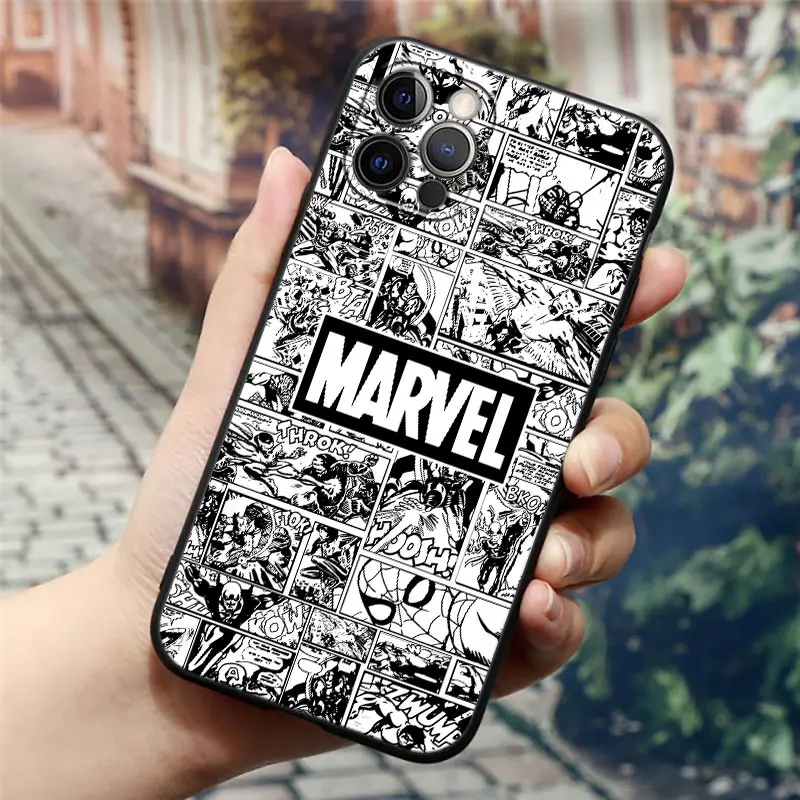 Чехол для телефона MARVEL STUDIOS с рисунком комиксов Apple iPhone 16 15 14 13 12 11 Pro Max XR XS 8 Plus SE2