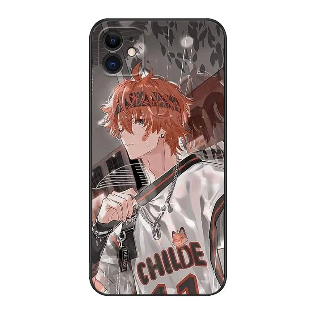 Childe Genshin Impact Luxury Fashion Phone Case for IPhone 14 13 12 11 Pro Max Mini SE XR X XS  Max 8Plus 7plus 6 TPU Soft Cover