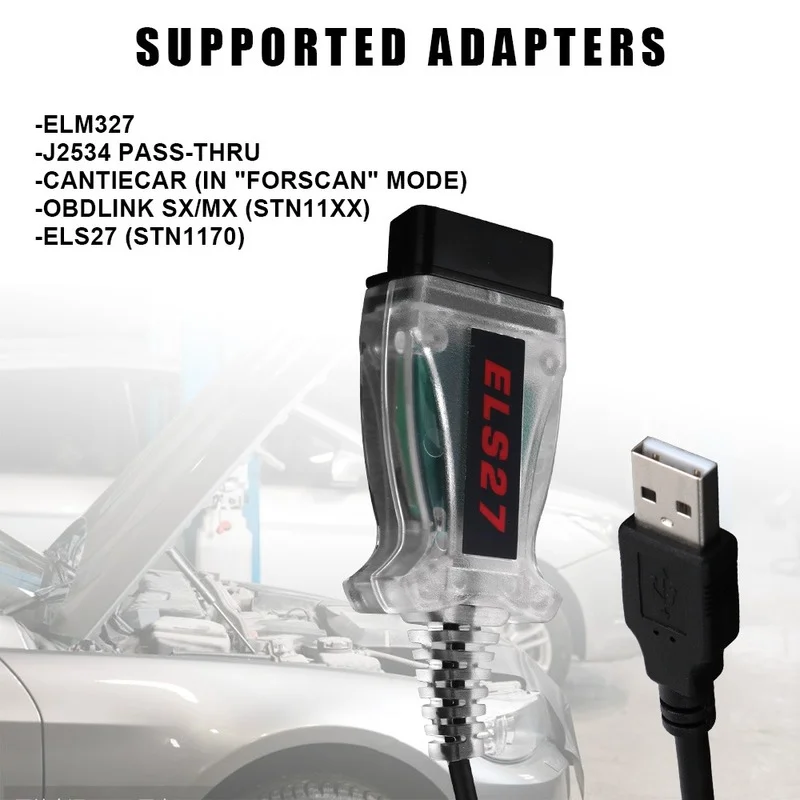 Новый Автомобильный сканер ELS27 Forscan V2.3.7 OBD2 ELM327 диагностический инструмент