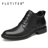 plus size 50 fashion winter shoes fashion design genuine leather mens ankle boots high top black man dress business shoes 2022