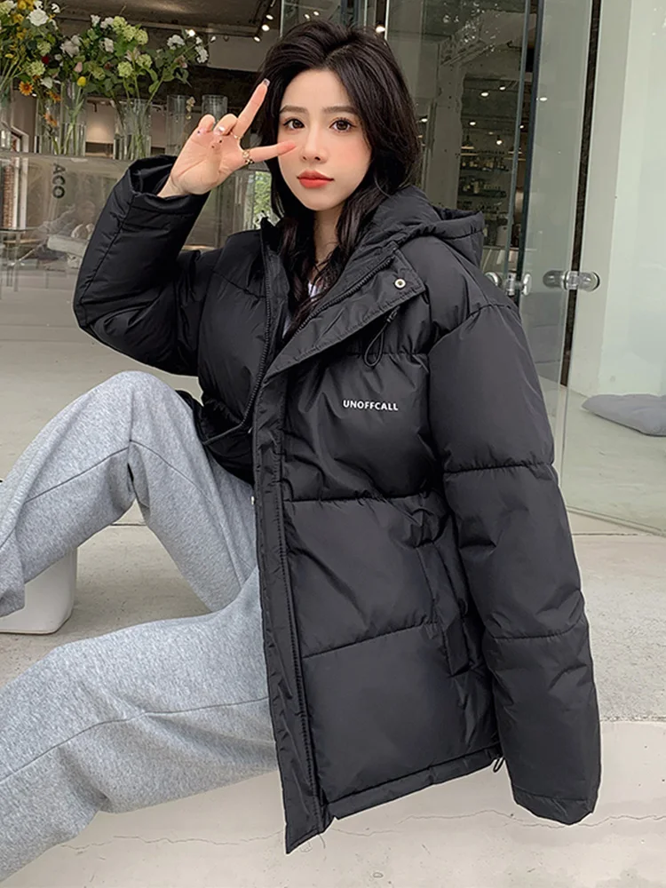

Korean Style Women New Design Winter parka For Women Oversize Loose Hooded Thicken Female Coat Outwear Solid