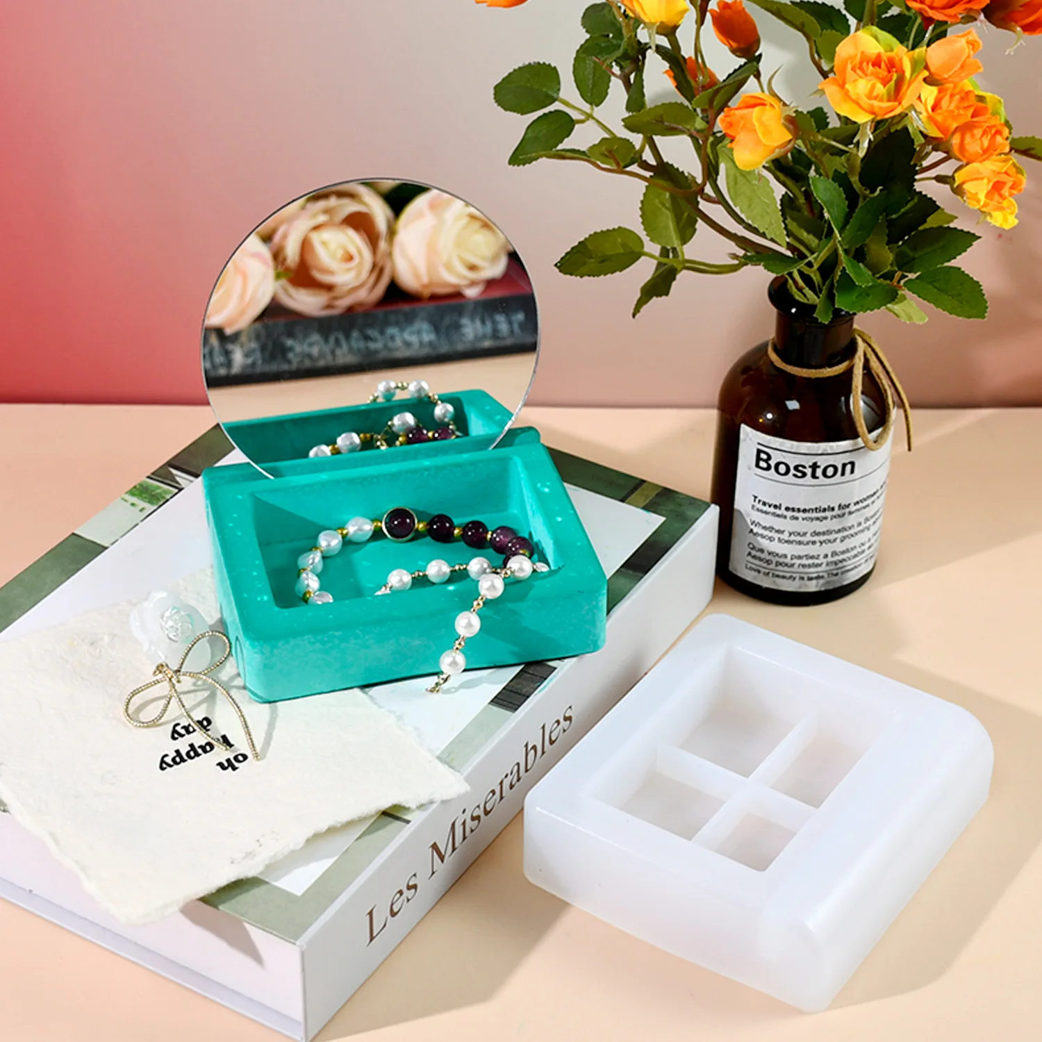 Форма из смолы квадратная круглая коробка для хранения ювелирных изделий