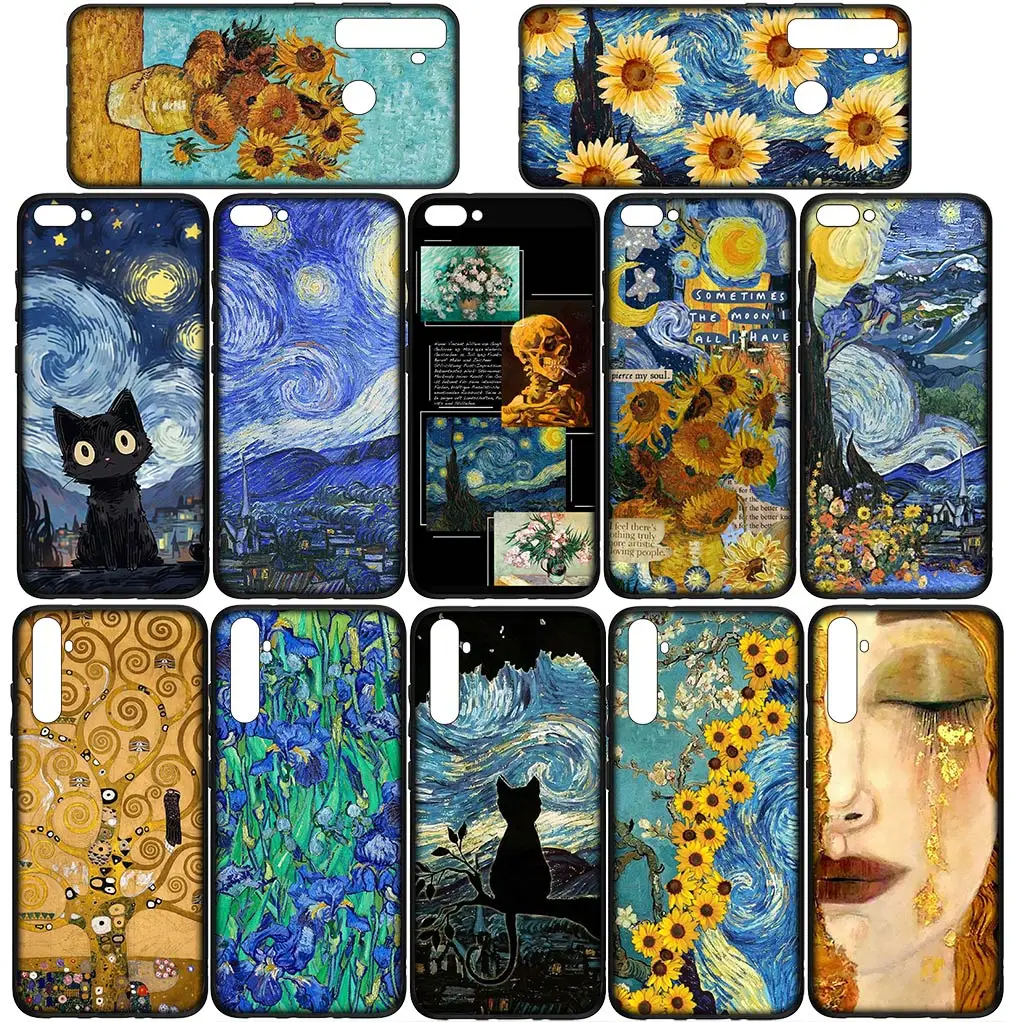 Чехол Starry Night Van Gogh Sky Art для OPPO A17 A15 A16 A3 Pro A40 A60 A80 A79 A95 A94 A74 A78 A58 A38 A57 4G 5G чехол телефона