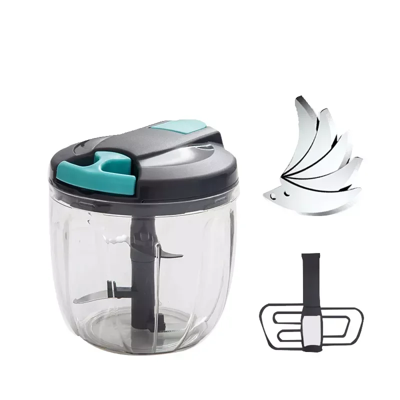 Manual Vegetable Chopper 5 Blades Hand Mixer For Meat Onion Salad Ginger Fruit Garlic Chopping