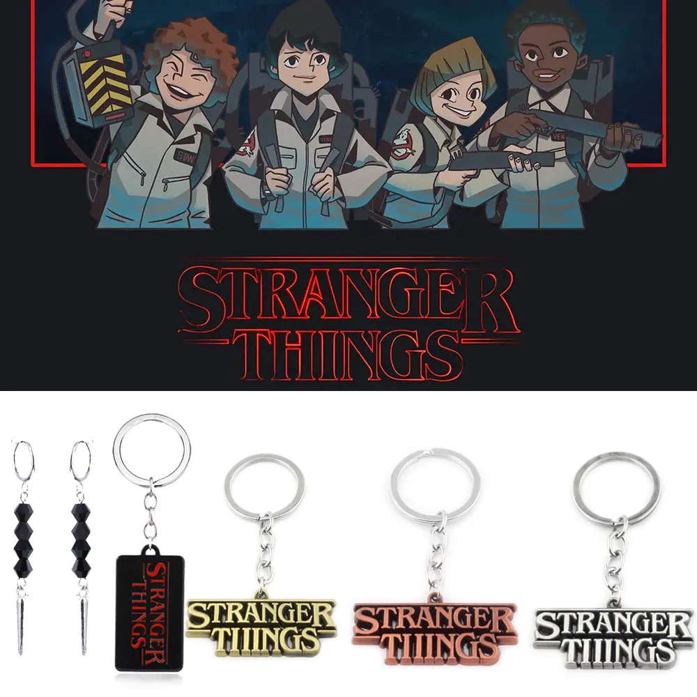 

TV Show Stranger Things Letter Keychain Bag Keyring Pendant Charms Fashion Car Accesorios For Man Women Fan Gifts