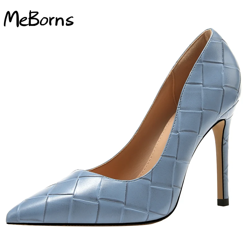 

Spring Autumn Women New Pointed Toe Black Blue Beige Shoes 6cm 8cm 10cm Thin High Heels Sexy Office Work Stiletto Pumps