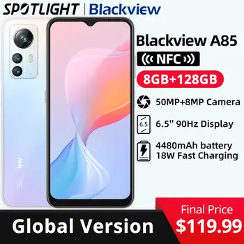 【World Premiere】Blackview A85 Global Version 8GB 128GB 6.5'' HD+ 90Hz Display 50MP Camera 4480 mAh Battery NFC Smartphone 1