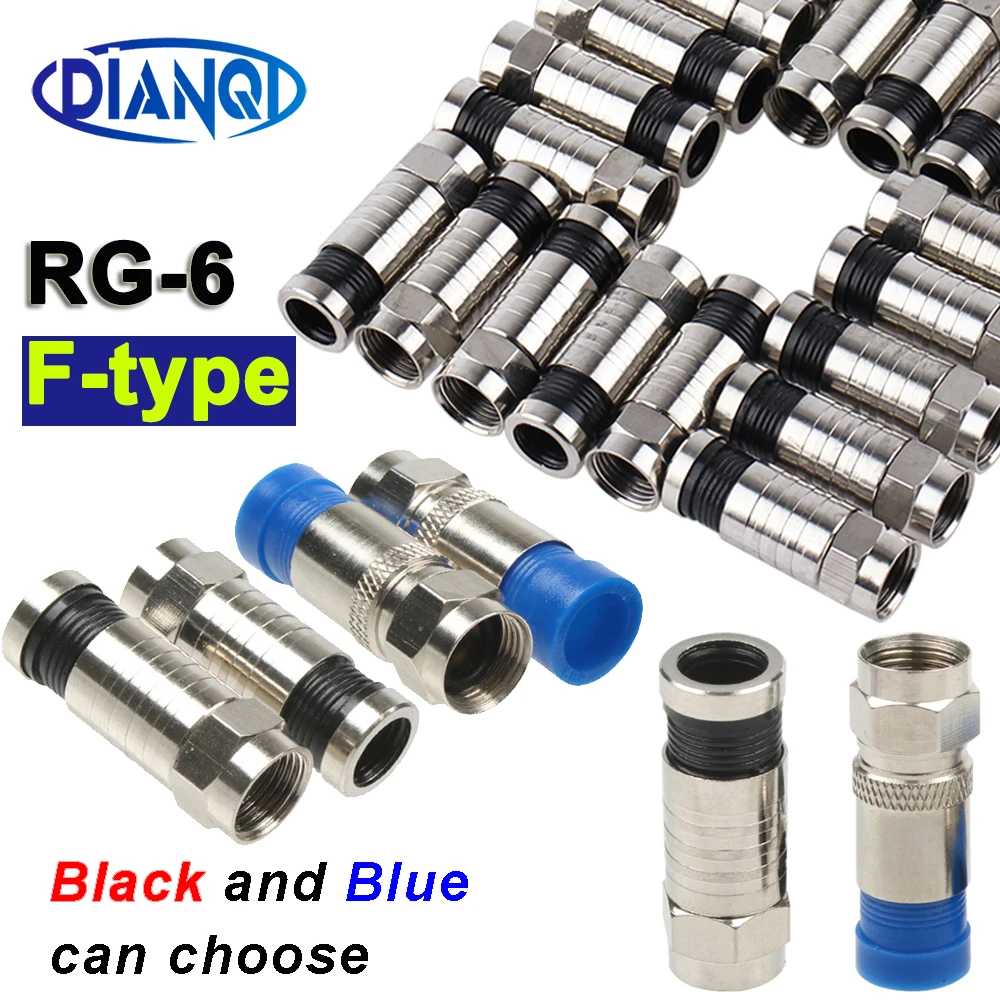 

20 шт., соединители для коаксиального кабеля RG6