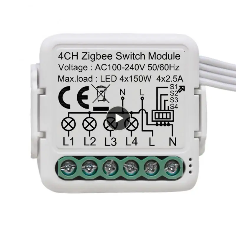 

Diy Mini Module Remote Control 3gang 4gang Breaker Tuya Zigbee 3.0 Switch Work With Zigbee Gateway Support Two Way Control