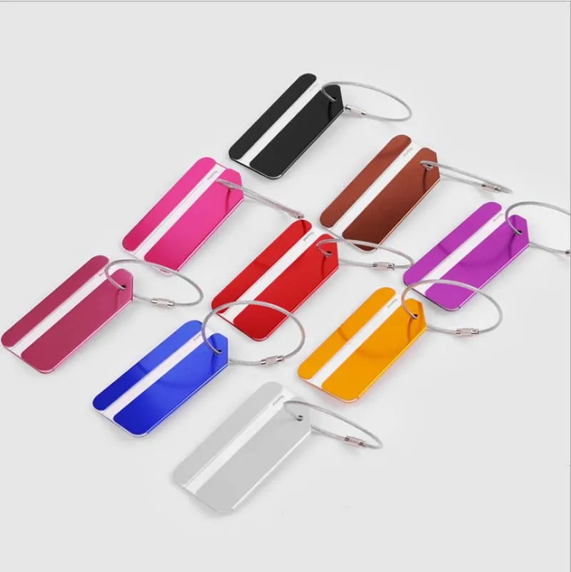 100PCS Aluminium Metal Travel Accessories Luggage Baggage Suitcase Backpack Bags Address Tags Name Label Holder for Women Men