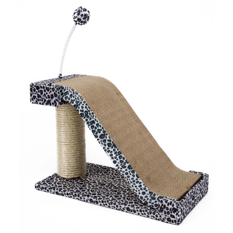 

Plax Scratching Post and Pad with Toy Fun Leopard Print