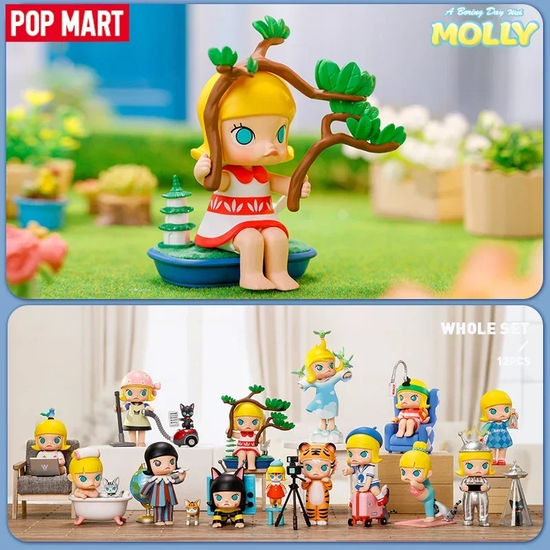 Фото Pop Mart A Boring Day with Molly Series слепая коробка игрушки Kawaii аниме фигурка-сюрприз подлинная оригинальная Mystery Box Girls №2