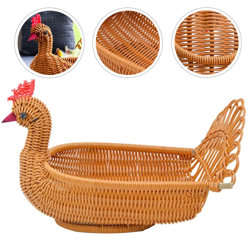 

Basket Tray Fruit Rattan Woven Serving Baskets Wicker Bread Bowl Empty Gifts Storage Egg Vegetable Table Picnic Tabletop Dried