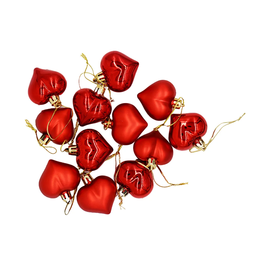 

Christmas Hanging Ornaments Heart Tree Shaped Decorative Ornament Shape Day Valentine Decorations Shatterproof Red S Pendant
