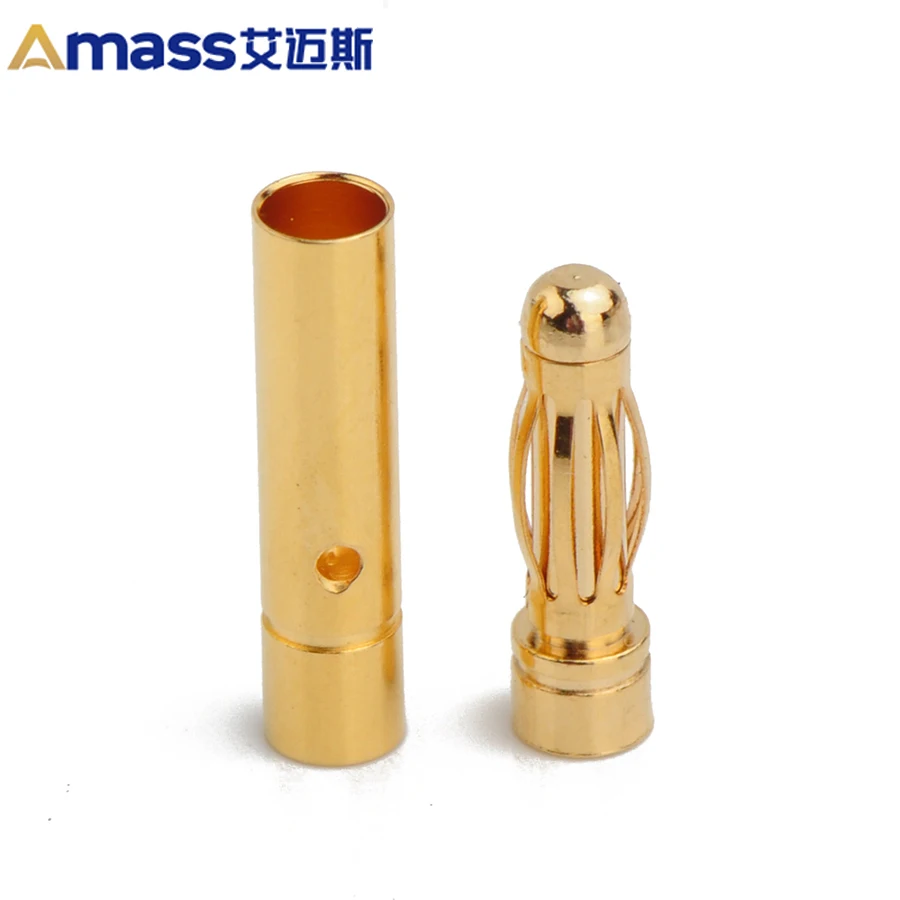 

Free Shipping Amass 10/20 Pairs 3mm Male Female Gold Plated Banana Connectors Plug for Rc Battery Esc Brushless Motor