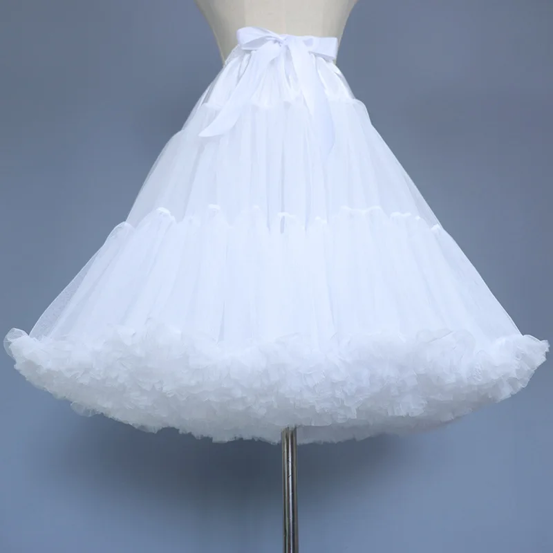 

New Arrival White Black Lolita Dress Skirt Petticoats 2023 Jupon Lolita Cheap 55cm Petticoat Underskirt
