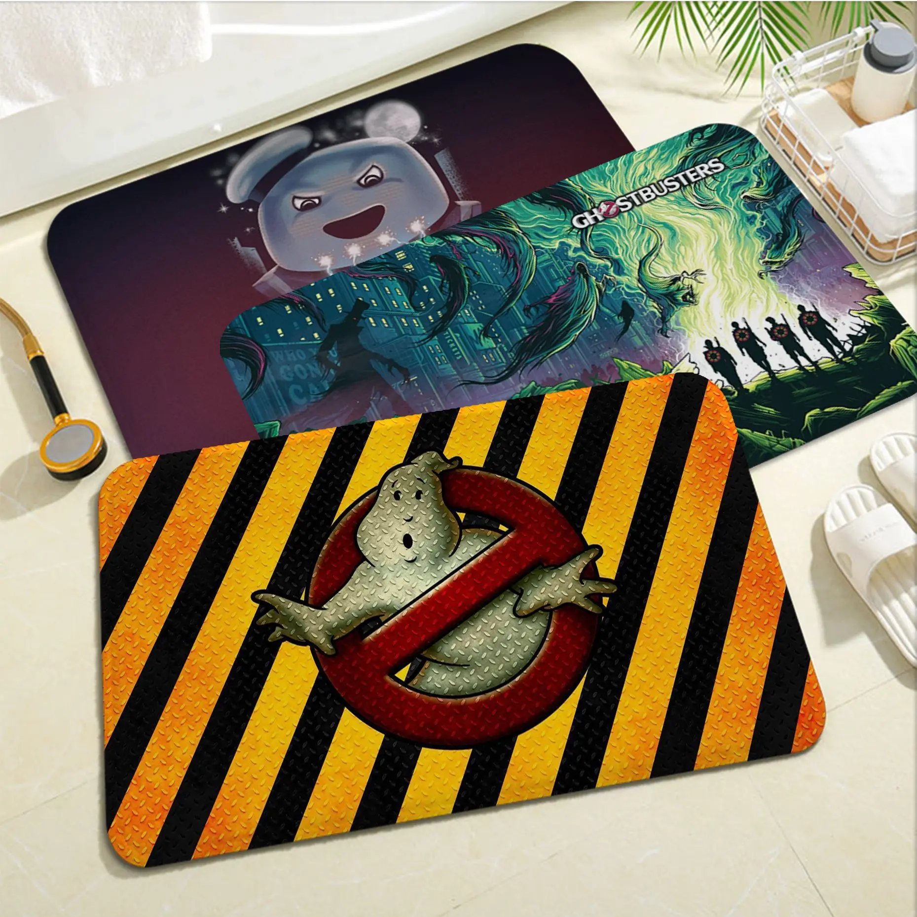 

Ghostbusters 1984 Film Hallway Carpet Non-Slip Laundry Room Mat Laundry Decor Balcony Child Living Room Doormat Area Rug