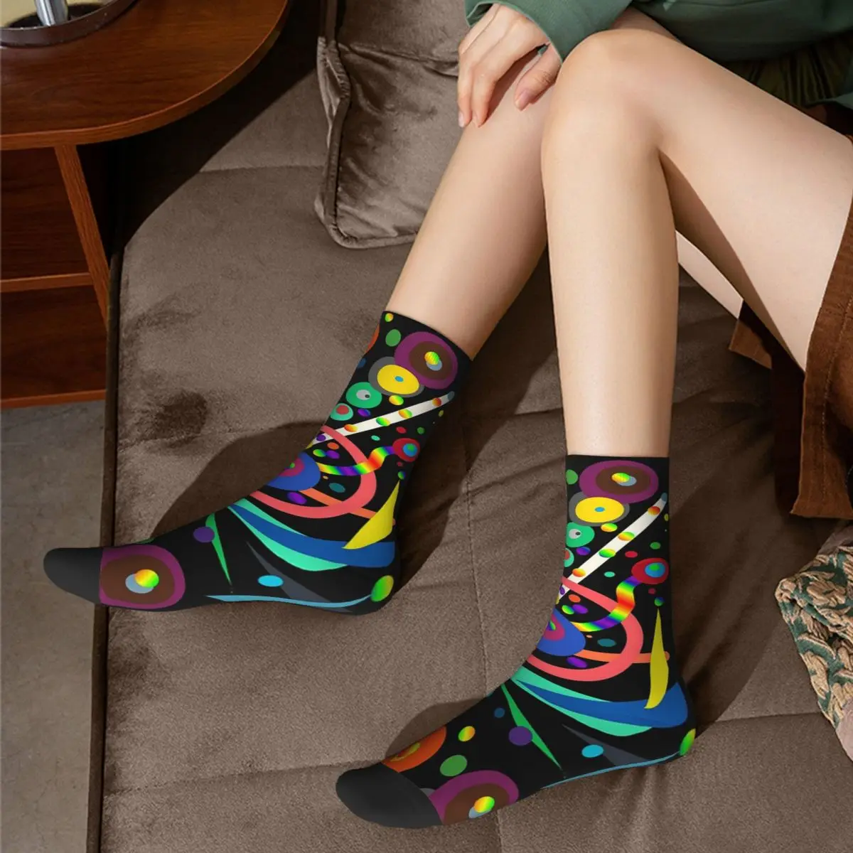Носки в стиле Харадзюку Супермягкие всесезонные Гольфы с абстрактным рисунком