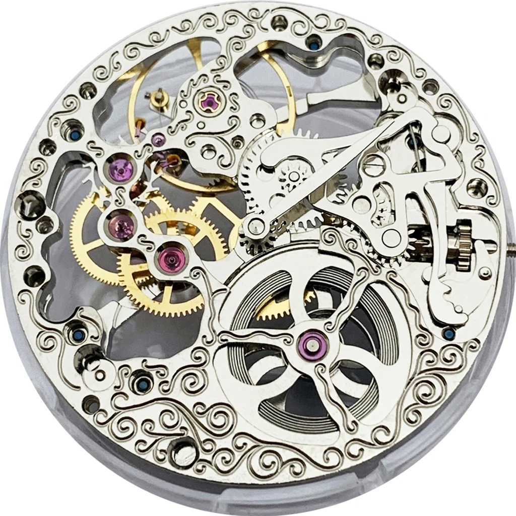 17 Jewels Full Skeleton movement Hand Winding mechanical movement fit Parnis mens watch P74