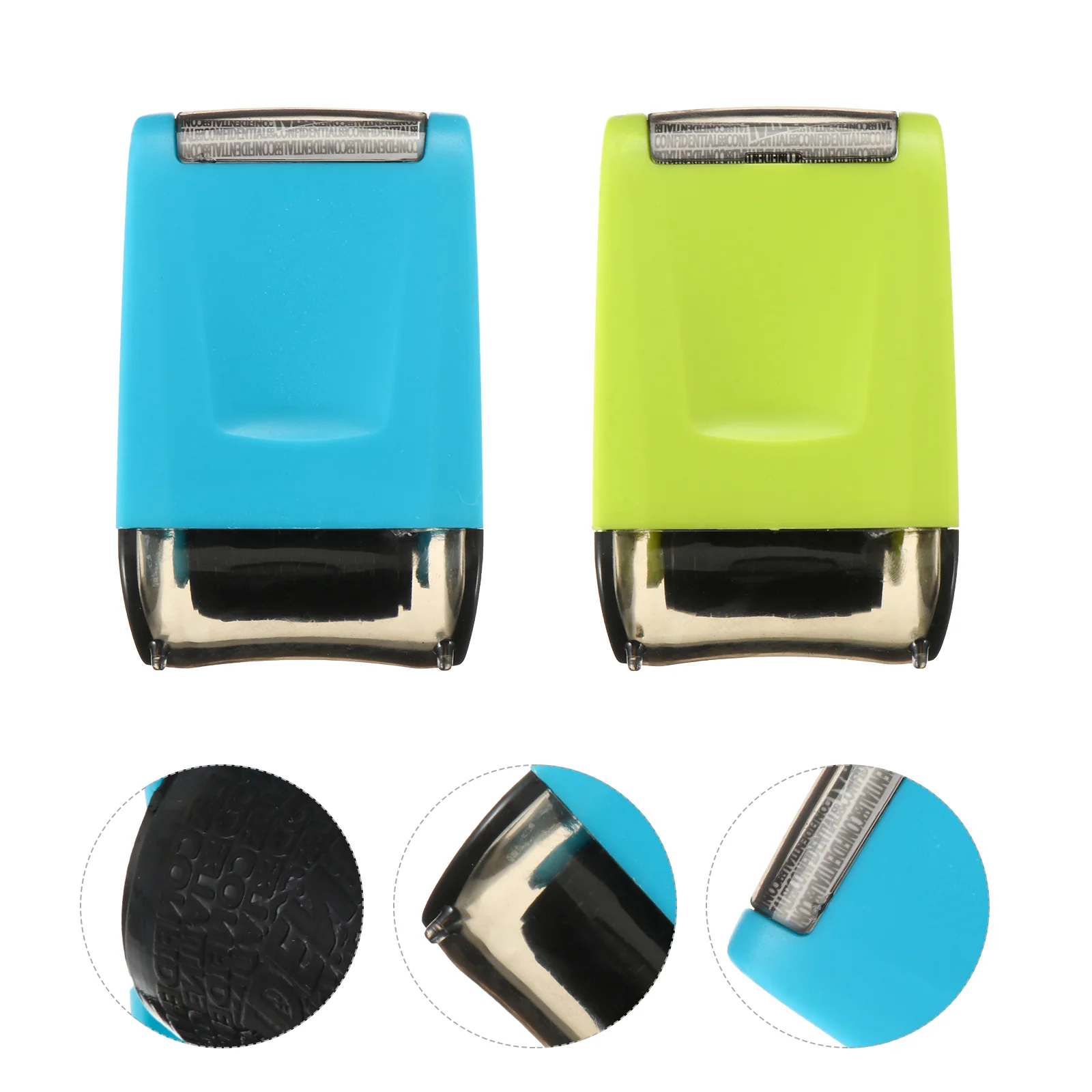 

2 Pcs Name Stamps Convenient Security Hand-held Identity Guard Seals Protection Garbled Privacy Plastic Theft Prevention