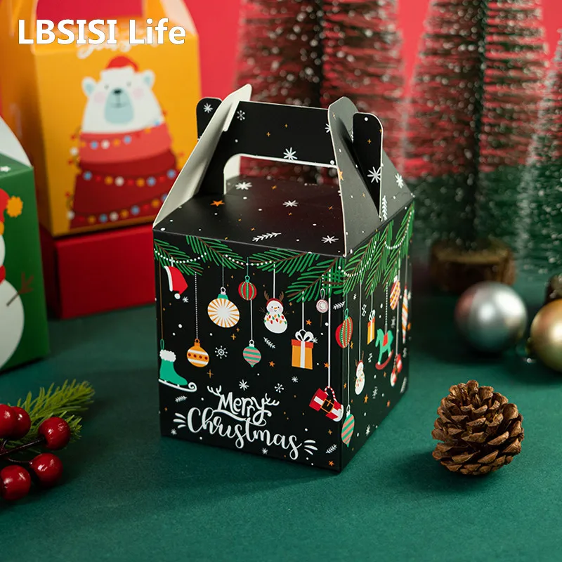 

LBSISI Life 6pcs Xmas Gift Boxes For Candy Cake Nougat Toy Packaging Christmas New Year Carnival Event Party Kids Favor Navidad
