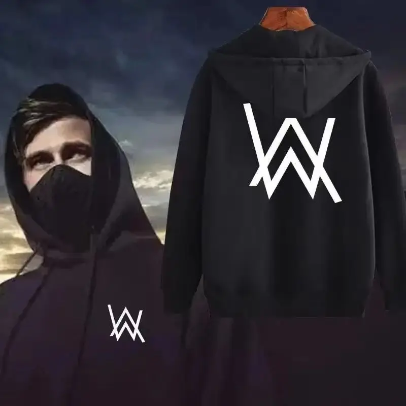 Мужская Толстовка С Капюшоном Alan Walker Музыкальный Рэпер Флисовая Принтом В Стиле