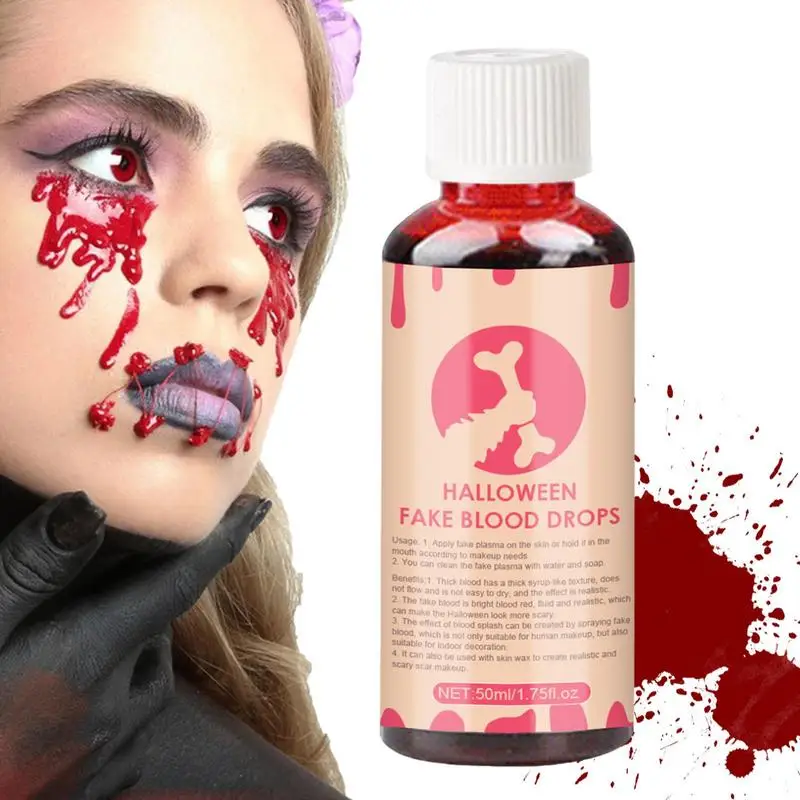 

Поддельная кровь Хэллоуин плазма реквизит моющаяся Хэллоуин Реалистичная 50 мл поддельная кровь вампир зомби кровь имитация spoof реквизит для грима