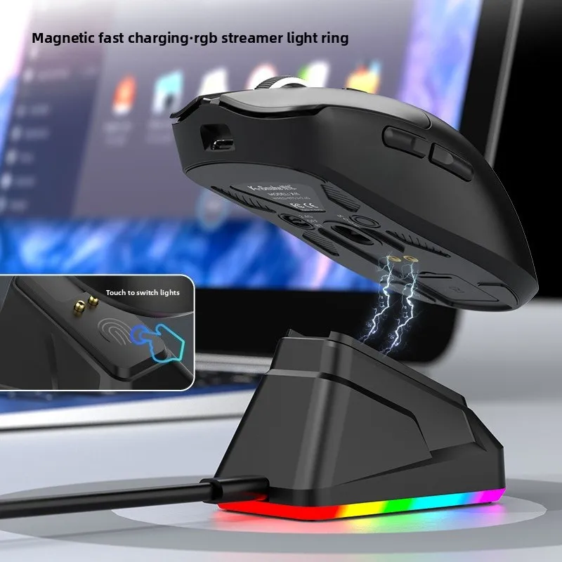 Фото Беспроводная игровая мышь X11 с тремя режимами подключения Bluetooth, программируемая механическая клавиатура с возможностью горячей замены, проводные механические переключатели для киберспорта №2