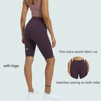 brand new with logo fitness shorts womens tight cycling shorts yoga shorts high waist sports pants no awkward line leggings