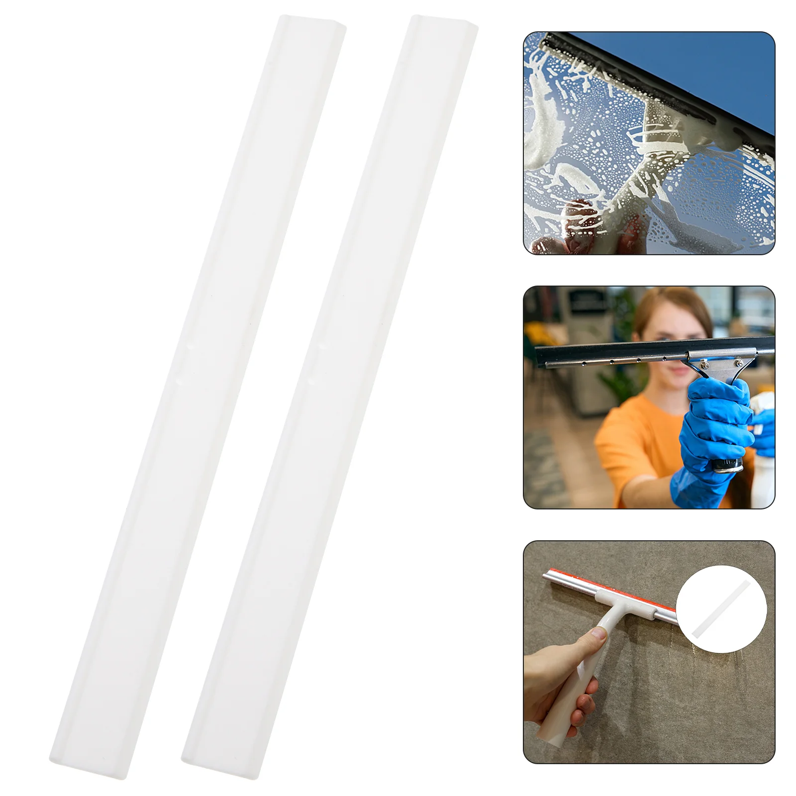 

2 Pcs Wiper Strip Window Squeegee Replacement Roll Refill Silicone Scraper Accessories Window Replacement Car Accesori