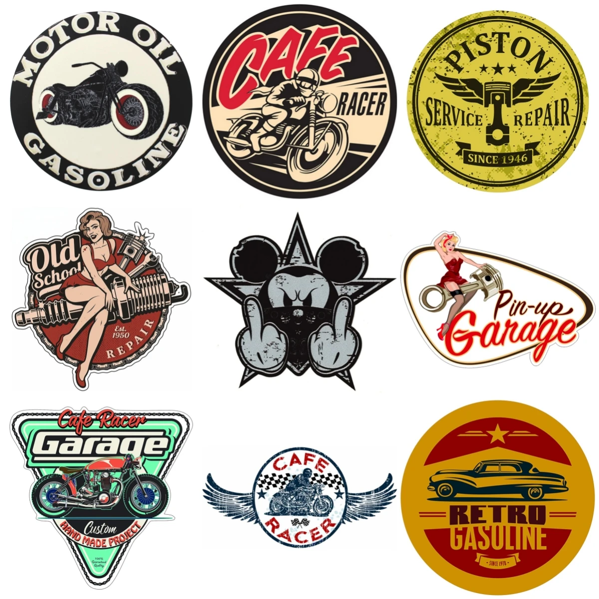 Ретро винтажная старая школьная автомобильная наклейка Pin Up Ganage виниловые