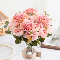 35 bunch of beautiful artificial peony roses silk flowers diy home garden party wedding decoration artificial flowers