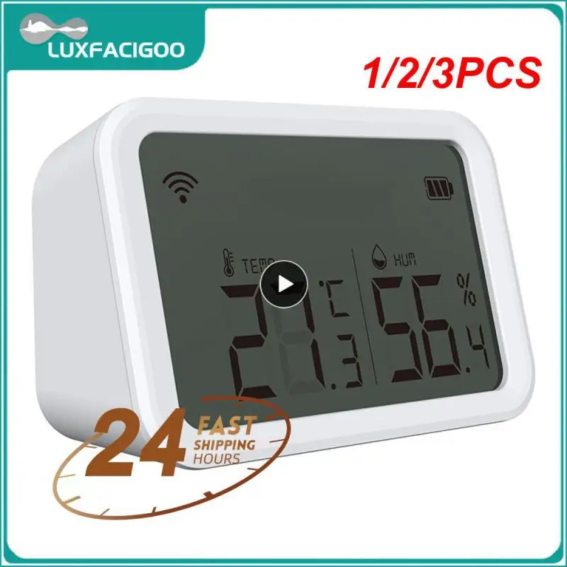 

1/2/3PCS Tuya WiFi Temperature Humidity Sensor And Lux Detector With LCD Screen Works With Assistant and Tuya