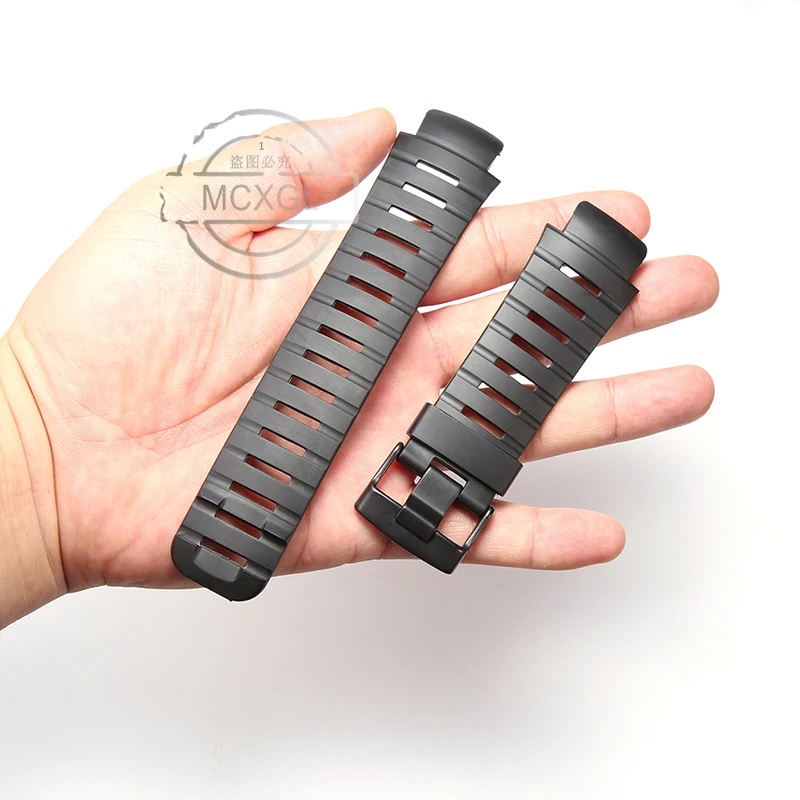 Black Rubber Wtach Strap Suitable for Suunto X-Lander Military Men's Wrist Band For SUUNTO X-LANDER Watch Bracelet Accessories
