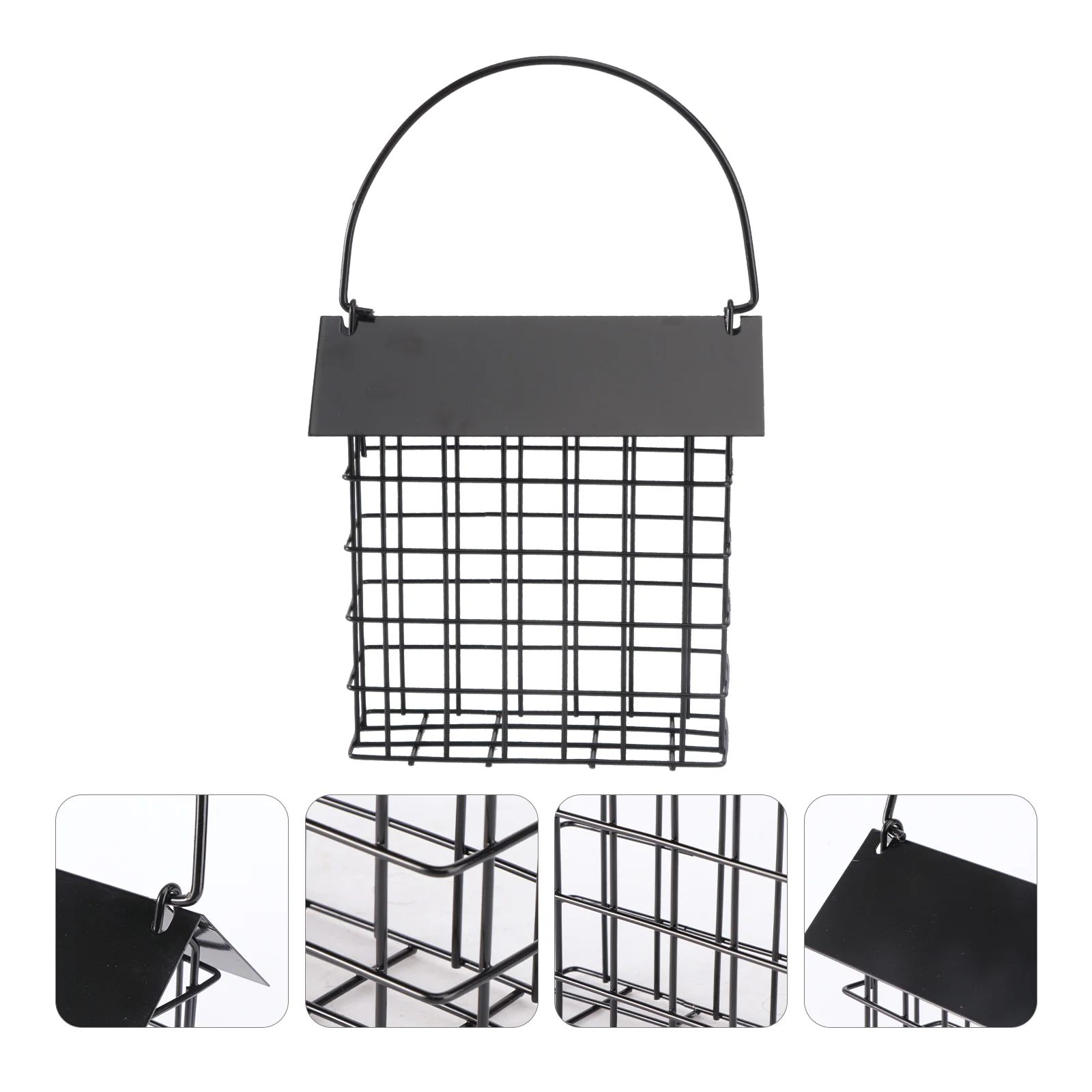 

Black Metal Birds Hanging Feeder Bird Feeder Cage Bird Feeder Squirrel Proof Woodpecker Feeder Suet Feeder