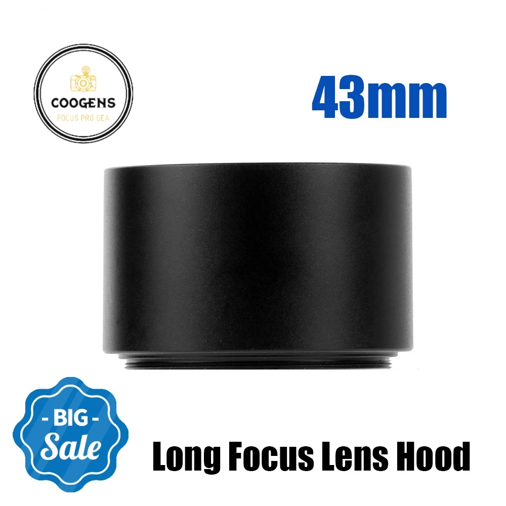 43 мм металлическая бленда с длинным фокусом телеобъектив для Canon Nikon Sony Panasonic Lumix Pentax Olympus Samsung NX500 NX3000 NX3300 DSLR