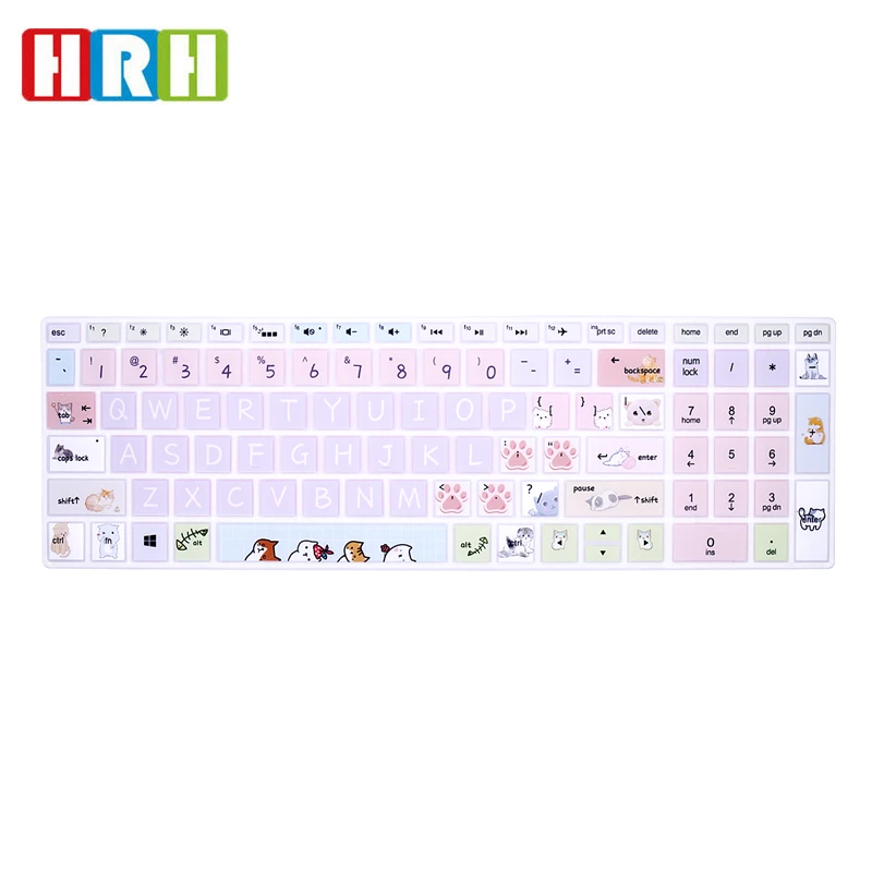 

HRH Cartoon print English Silicone Laptop Keyboard Cover Skin for HP Envy x360 15.6''Series /2020 2019 Pavilion 15x360 15.6"