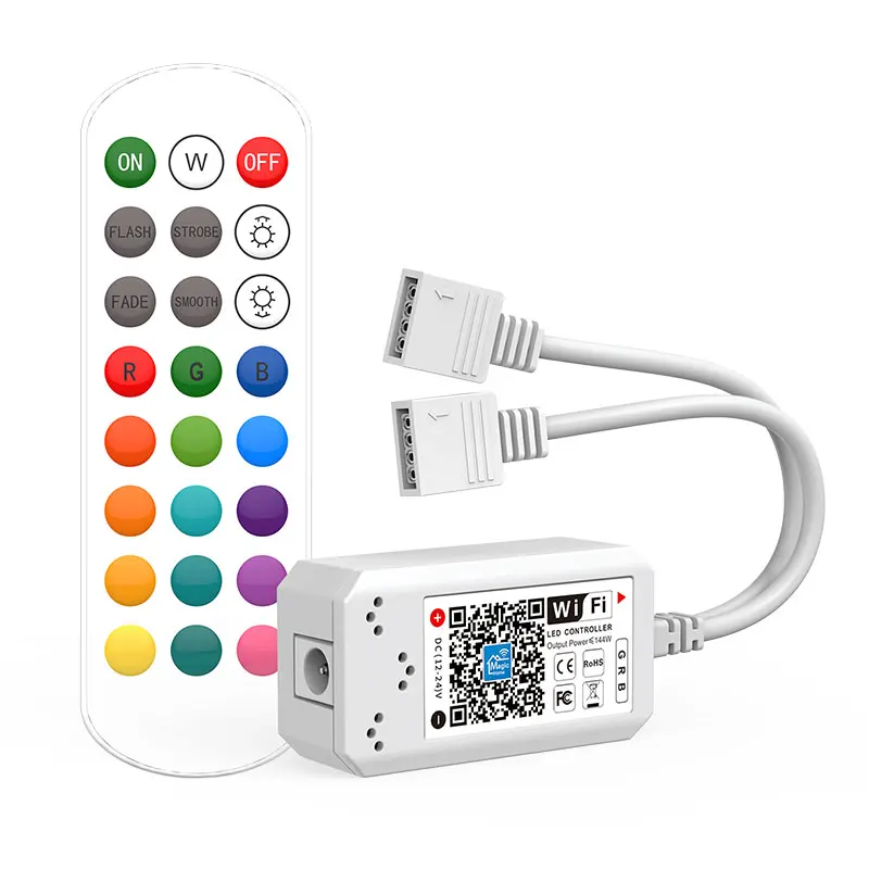 DC5V 12V 24V Музыкальный контроллер Led Wifi RGB Bluetooth полоса ленты Беспроводной пульт дистанционного управления 2,4 ГГц Работает с Alexa Google Home.