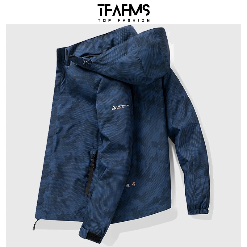 

Spring Autumn Men's Cargo Jacket Casual Printed Windbreaker Mens Streetwear 2023 Fashion Bomber Jacket Men Hooded Jacket Coats