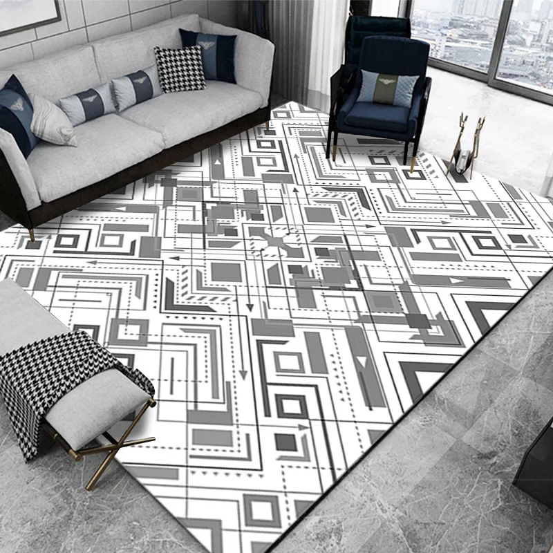 

3D Geometry Nordic Bedroom Carpets Decor For Living Room Rugs Thick Floor Area Rug for Study Room Concise Parlor Sofa Table Mats