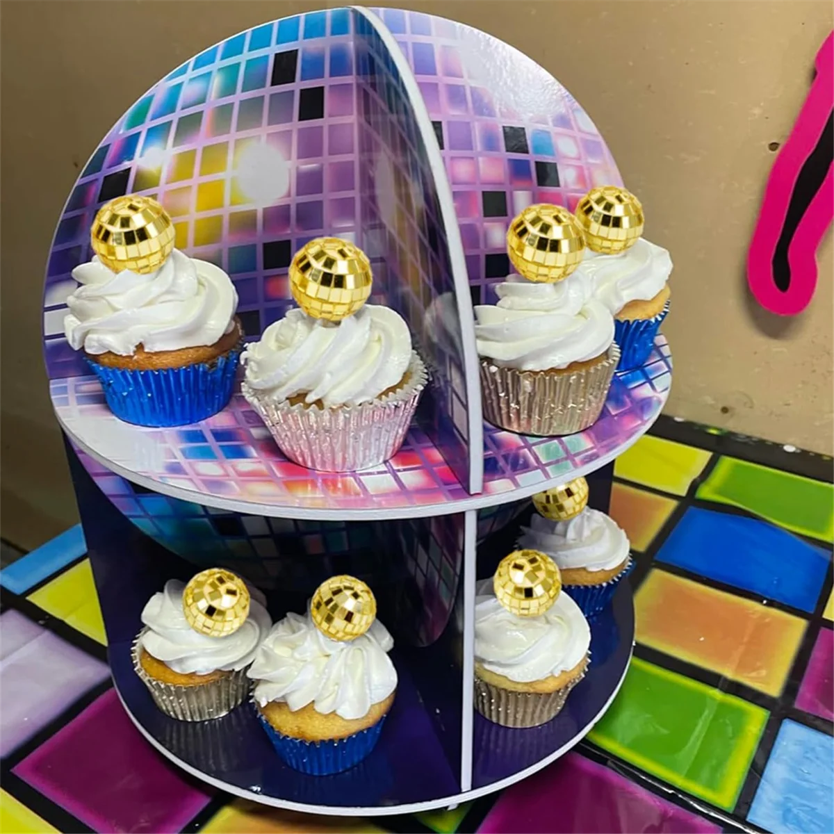 24 шт. диско-шар топперы для кексов выбор светоотражающие зеркальные шары торта