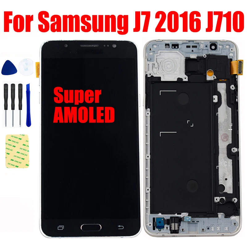 

AMOLED LCD For Samsung Galaxy J7 2016 J710 SM-J710F J710M J710H J710FN LCD Display Screen Touch Panel Digitizer Glass Assembly