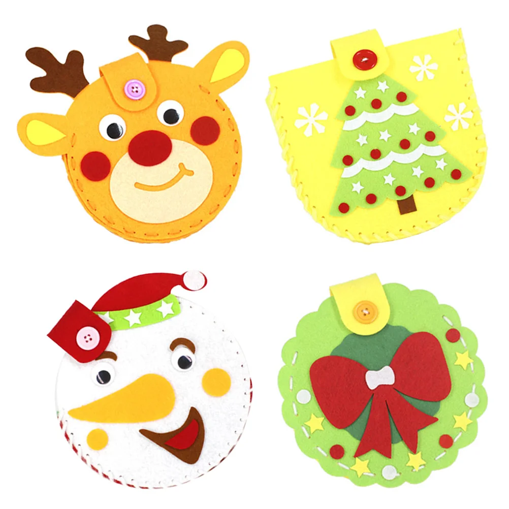 

4 Sets DIY Material Christmas Creative DIY Material for Kindegarten Kids Children