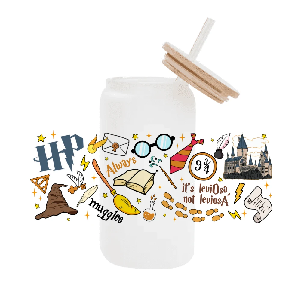 Волшебная школа для Libbey 16 унций стеклянная 3D Водонепроницаемая кофейная банка UV