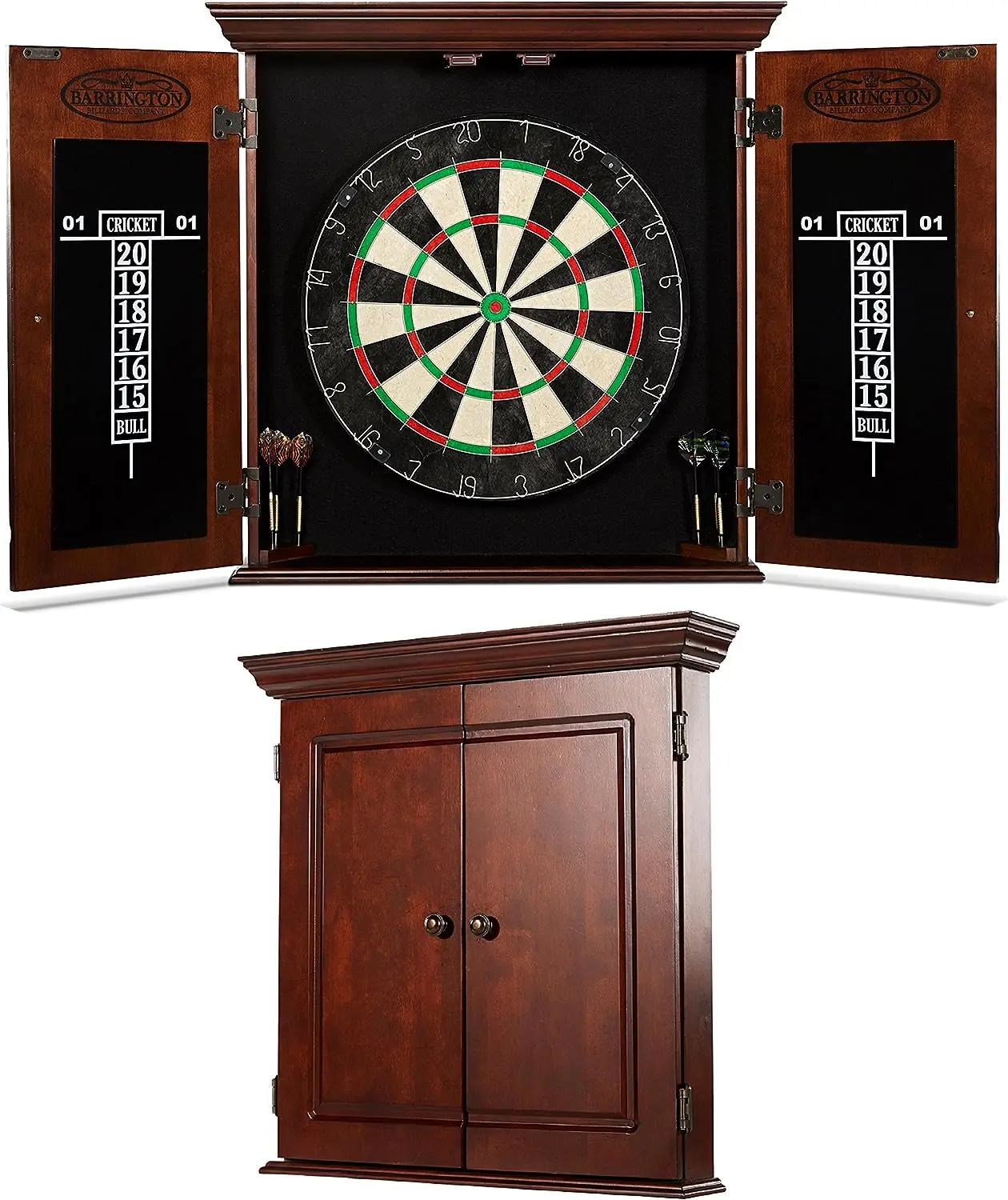 

Bristle Dartboard Cabinet Set Professional Hanging Classic Sisal Dartboard with Self Healing Bristles and Accessories Bow stabi