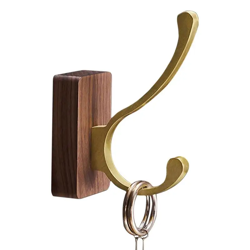 

Wood Adhesive Hooks Rustic Wood Mounted Hook Walnut WoodHooks For Coats Towels Bags Scarves Keys Decoration Heavy Duty Coat