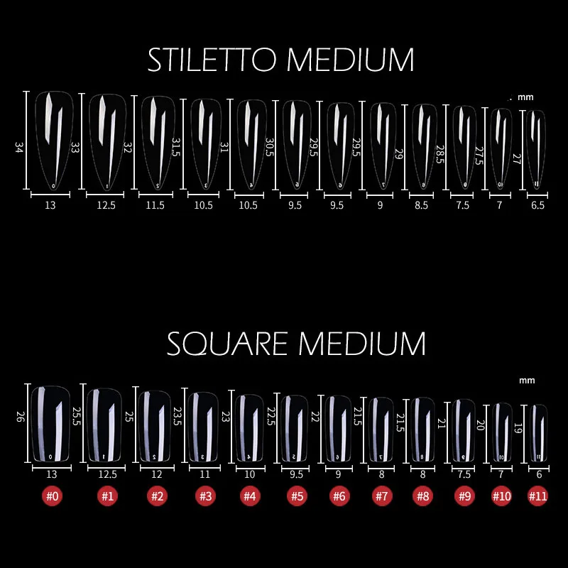 Gel Nails Extension System Full Cover Sculpted Clear Stiletto Coffin False Nail Tips 240pcs/bag