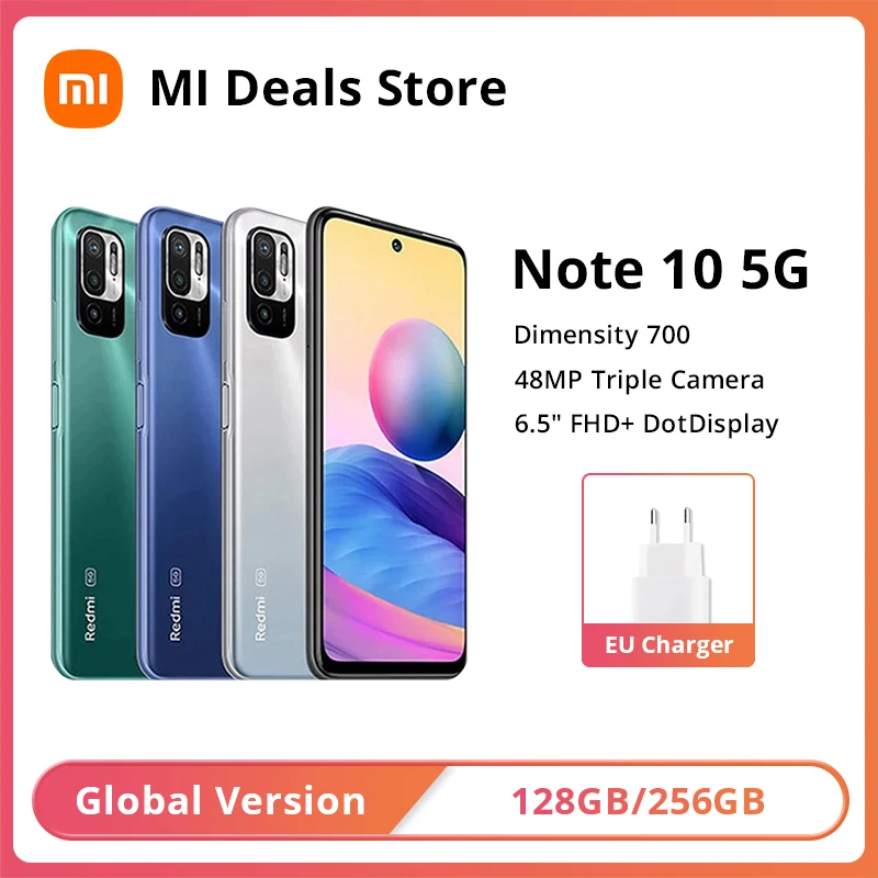 Global Version Xiaomi Smartphone Redmi Note 10 5G NFC 64GB/128GB Dimensity 700 Octa Core 6.5