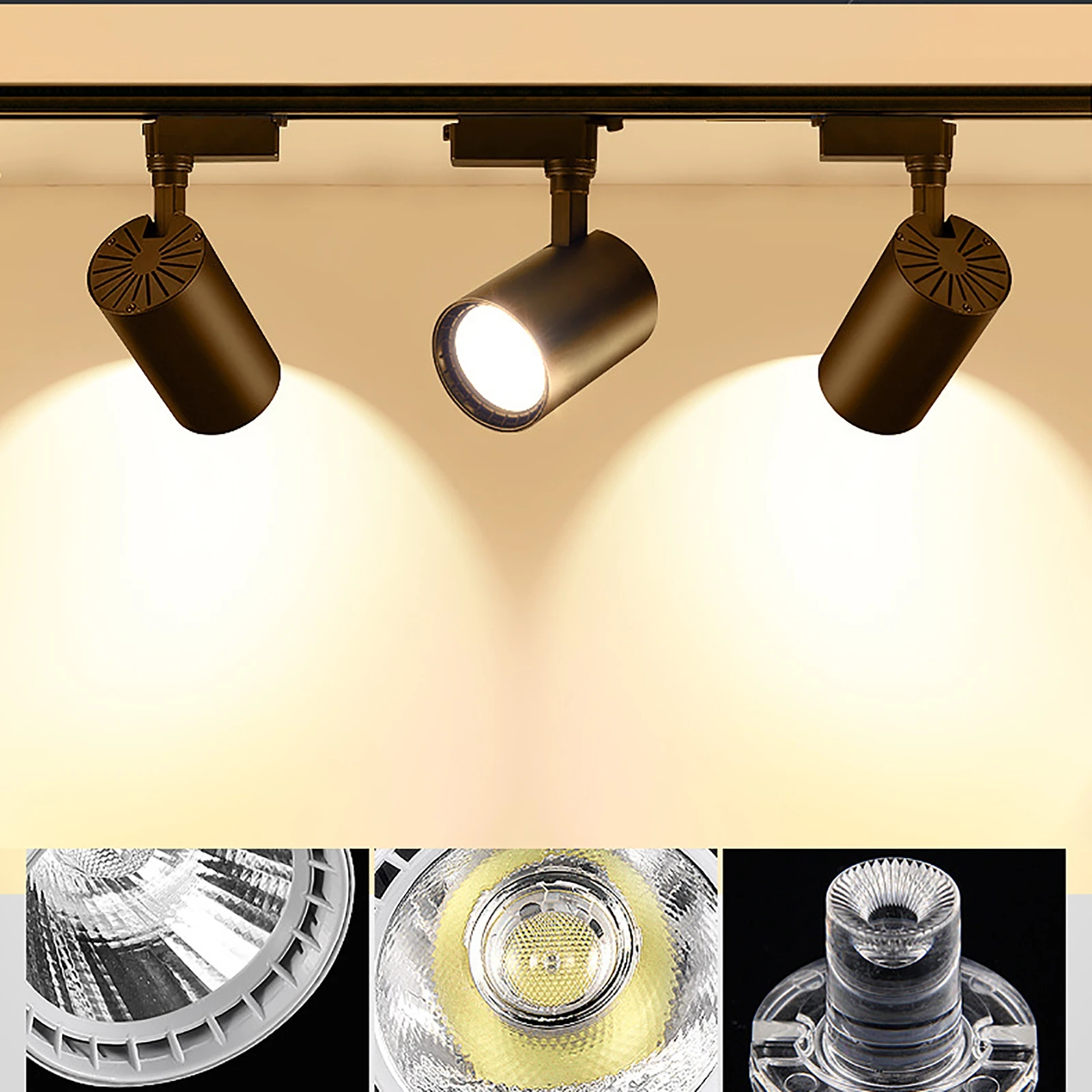 12/30/40W Track Light Aluminum Alloy Spot Light Led Track Lamp Angle Adjustable 4000K Soft Light for Living Room Clothing Store